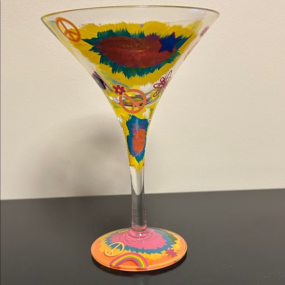 Lolita Other - Lolita Hand-Painted Tie-Dye Martini Glass in Yellow, Pink, Blue, Orange